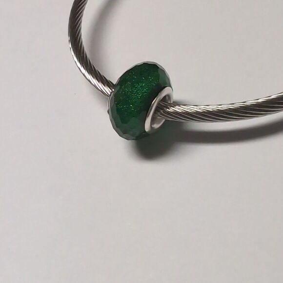 Green Sparkly Charm for Pandora Style‎ Bracelet - Picture 4 of 4